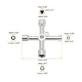 thumbnail image 2 of Uxcell 4 Way Utility Key, Multifunction Triangle Square Panel Cross Key for Valve Electrical Cabinet Opening Silver, 2 of 6