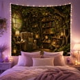 thumbnail image 2 of Library Nestled Living with Hollow Enormous Ancient Tree, Mystical Fantasy for Space Lovers, Galaxy Room Decor, Mother'S Day Gift, Tapestry Wall Hanging for Bedroom and Dorm, 2 of 7