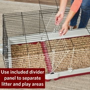 Midwest Homes for Pets Deluxe Rabbit & Guinea Pig Cage, XX-Large, White & Red