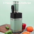thumbnail image 2 of Knife Set, 6 Pieces Chef Knife Set with Block for Kitchen, Stainless Steel Sharp Knife Block Set with Ergonomic Handle, Professional Cooking Knife Set for Home Restaurant, 2 of 7