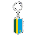 thumbnail image 1 of Rwanda Flag Swivel Keychain Dog Tag Stainless Steel or 18k Gold, 1 of 8
