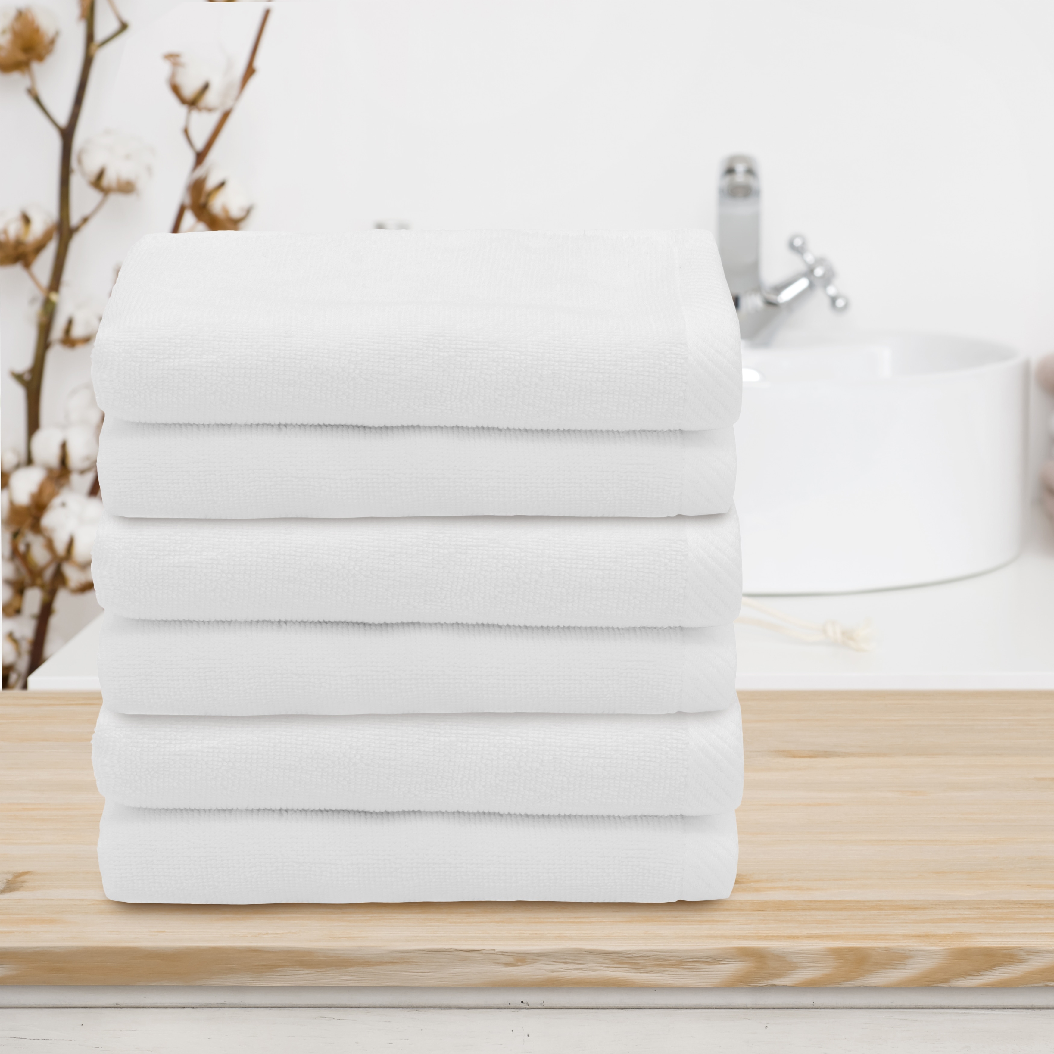 Authentic Hotel and Spa  100% Turkish Cotton Ediree Fingertip Towels - Set of 6 Charcoal