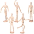 thumbnail image 1 of Figura de arte kukmakri de 30 cm, juego de 5, modelo de madera posable, 1 of 7