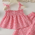 thumbnail image 4 of kpoplk Toddler Baby 6M 12M 18M 2T 3T Girl Outfits Floral Summer Clothes Infant Spring Ruffle Sleeve Shirt Tops Cute Shorts Set Size 5-6 Years,Pink, 4 of 4