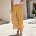 thumbnail image 2 of Karight Women Lace Long Bloomers Pants Elastic Waist Y2k Ruffle Pettipants Slip Cute Pantaloons Pumpkin Pants, 2 of 6
