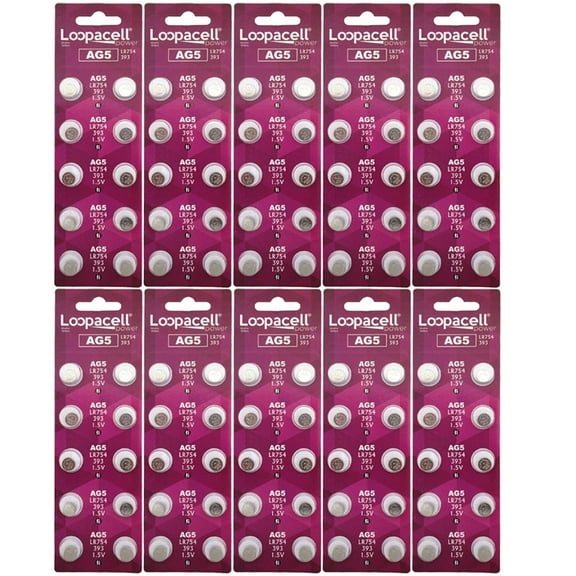 LOOPACELL AG5 LR754 393 309 193 LR48 D309 D393 Alkaline Button Cell Battery x 100
