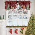 thumbnail image 4 of Christmas Snowman Valance Curtain for Windows Xmas Tree Deer Winter Snow Red Black Plaid Curtain Valances Short Window Treatments Panels for Kitchen Bathroom Laundry Room Basement 60 x 18 Inch, 4 of 7