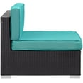 thumbnail image 4 of Corner and Middle Lounge Chair Set, Aqua Blue, Wicker Rattan, Outdoor Patio Balcony Cafe Bistro Garden Hospitality Restaurant, Modern Contemporary, HB36940, 4 of 4