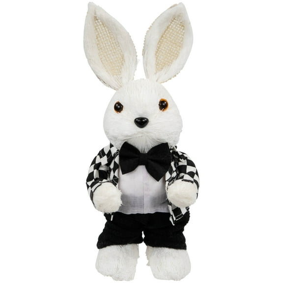 Northlight Boy Easter Rabbit Figurine in Checkered Jacket - 10"