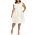 thumbnail image 2 of White Mark Women's Plus Size Fit and Flare Skater Dress, 2 of 6