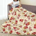 thumbnail image 6 of Salouo Cartoon Popcorn Print Bed Blankets,Flannel Blanket Comfortable Air Conditioning Blanket Lightweight Blanket for Sofa Bed Travel & Couch -40"x30", 6 of 8