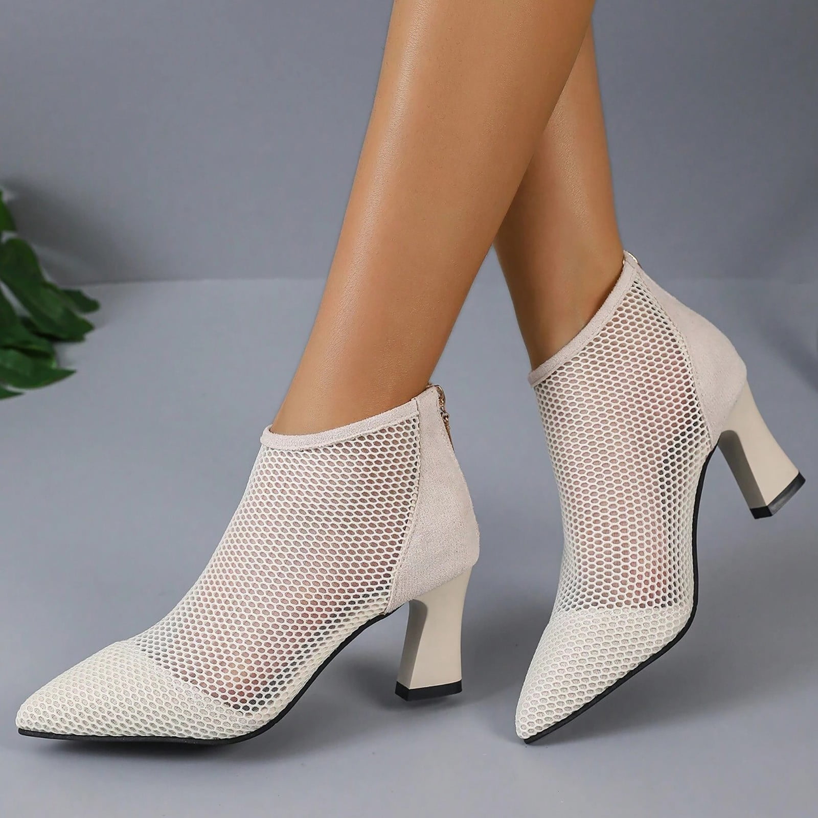 GHSOHS Ankle Boots for Women Summer Fashion Mesh Hollow Out High Heel  Sandals Wedding Party Dress Booties Shoes (38,White) - Walmart Business  Supplies