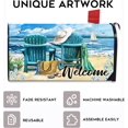 thumbnail image 4 of Welcome Summer Blue Sea Beach Mailbox Cover Magnetic Standard Size 21" x 19", Ocean Seagull Sailboat Chairs Decorative Post Letter Box Wrap Decor Coastal Nautical Garden Yard Outdoor Decoration, 4 of 6