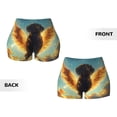 thumbnail image 4 of Yiaed Golden Cloud Winged Dog Print Women's Athletic Shorts Running Shorts Sporty Short High Waisted Elastic Workout Shorts for Yoga Gym Running & Sports -Small, 4 of 6