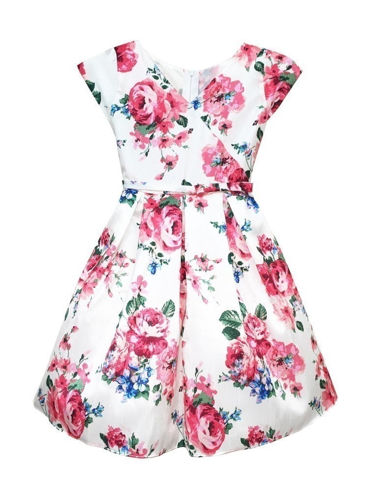 floral print junior bridesmaid dresses