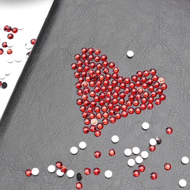 Cuadros Decorativos Lentejuelas para uñas DIY con parte posterior plana de acrílico con diamantes de imitación de cristal de 30 g y 4 mm (café rojo)