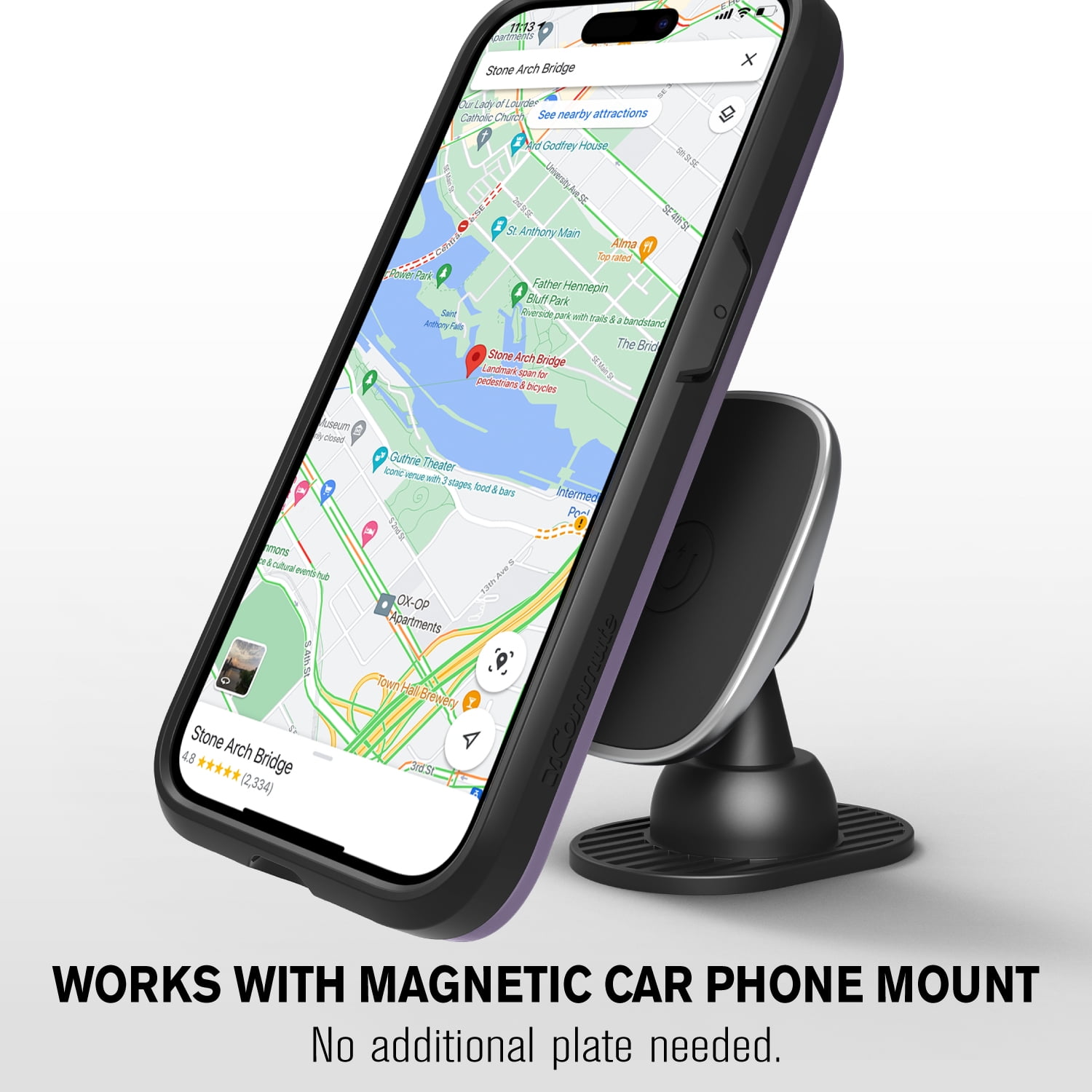 VENA vCommute Wallet Case Compatible with Apple iPhone 15 Pro Max (6.7"), (Military Grade Drop Protection) Flip Leather Cover Card Slot Holder with Kickstand - Deep Purple / Black