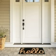 thumbnail image 3 of Fab Habitat Extra Thick Doormat - Handwoven, Durable - Natural Coir - Entryway, Front Door, Porch, Patio - Cursive Hello Dark Blue (18" x 30" Thick), 3 of 8