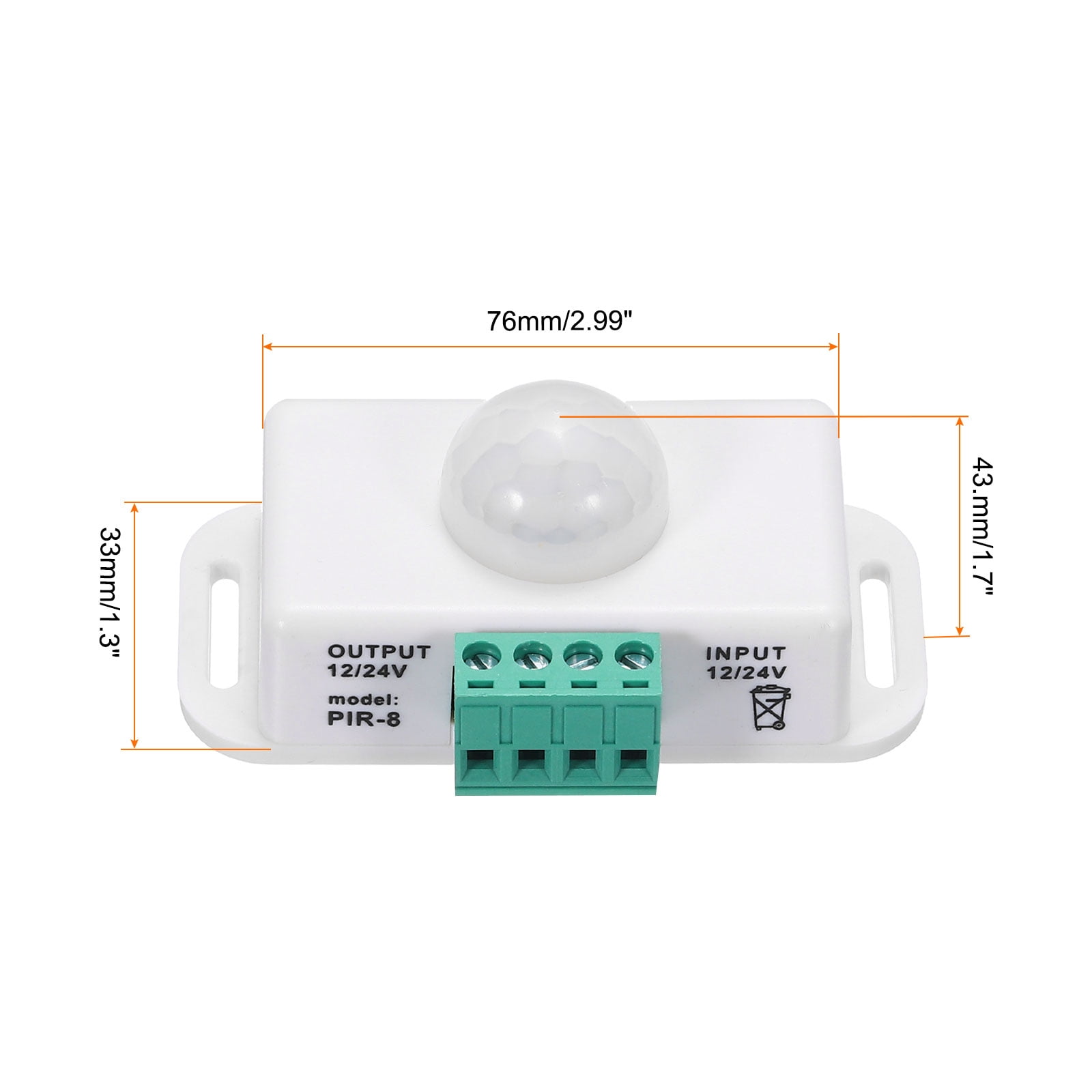Unique Bargains Sensor LED Motion Sensor Adjustable PIR Probe White