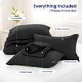 thumbnail image 6 of WISHEAD 7 Piece King Comforter Set Bed in a Bag, Ultra Soft Bedding Sets with Sheets & Pillowcases, All Season Quilted Luxury Bedding, Black, 6 of 9