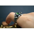 thumbnail image 5 of Roarsilver Ring Of Barahir-Mens Sterling Silver Emerald Ring-King Elessar Ring-Silver Green Emerald Stone Ring | 9.5, 5 of 5