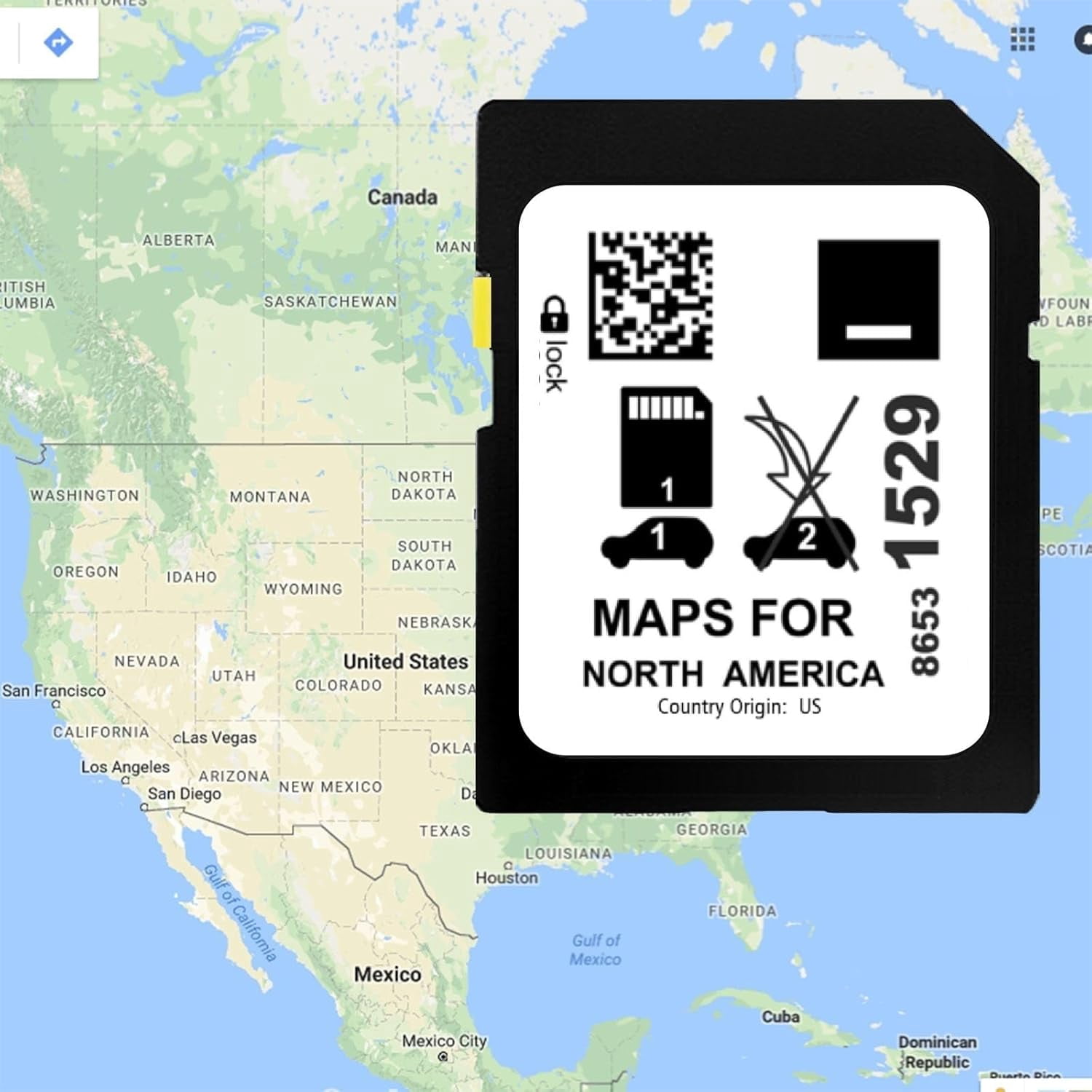 2024 Navigation SD Card Map Update Accessories 8653 1529 Compatible with GM Chevrolet, Cadillac, and Buick. Includes Maps for The USA, Canada, and Mexico