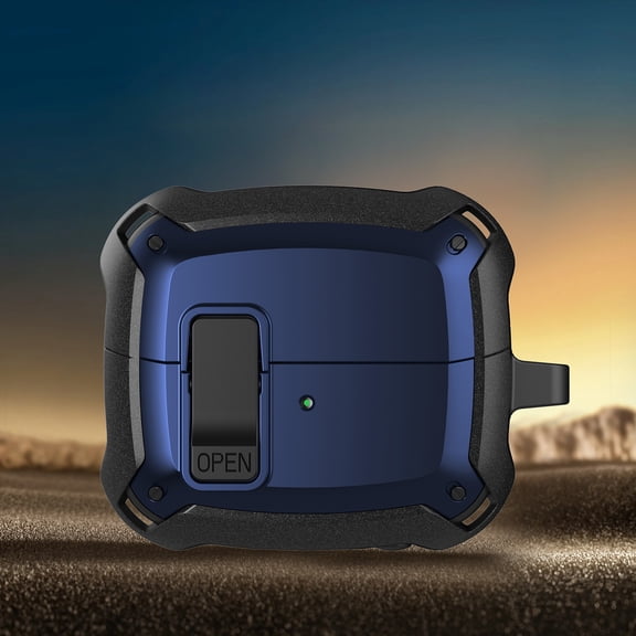 Allytechgroup Airpods Pro 2nd Gen 2022 Case with Keychain, Dustproof PC Rugged Cover Portable Lightweight Shockproof Case Cover for Apple AirPods Pro 2nd Generation, Darkblue