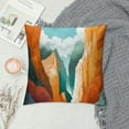 thumbnail image 2 of HENGT Boho Mountain Sun River Watercolor Abstract Landscape Painting Decorative Throw Pillow Cover Cushion Case for Nature Lover Gifts,Home Sofa Bed Couch Bohemia Decor, 2 of 5