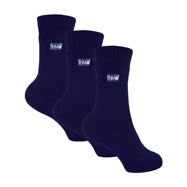 3 Pairs Kids Thermal Socks | THMO | Ribbed Soft Top Fleece Fluffy Inner Warm Socks for Boys & Girls