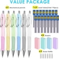 thumbnail image 6 of Tomorotec 0.7mm Mechanical Pencils 6-Pack, 16 Lead Refills, 4 Erasers, 6 Cap Erasers Ideal for Writing, Sketching, Drawing, Drafting with HB Lead in 6 Pastel Colors, Perfect for Office Use, 6 of 7