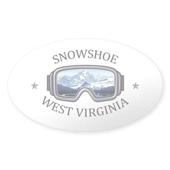 CafePress - Snowshoe Mountain Snowshoe West Virg Sticker - Sticker (Oval)