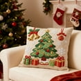 thumbnail image 4 of Cinvoph 18"x18" Embroidered Christmas Throw Pillow Covers Linen Festive Xmas New Year Holiday Decorative Pillow Cases for Couch Sofa Bed Chair Living Room Party Winter Home Decoration, 4 of 6