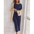 thumbnail image 3 of Ekouaer Womens Capri Pajama Sets Print Short Sleeve Sleepwear Top and Capri Pants Soft Loungewear with Pocket, 3 of 4