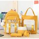 thumbnail image 1 of Conjunto de cinco piezas de mochila para estudiantes de secundaria de gran capacidad con combinación de colores de estilo coreano para niñas, 1 of 6