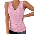 thumbnail image 1 of Gibobby Camiseta de manga corta para mujer Camiseta suelta informal con cuello en V para mujer, blusa manga corta con estampado(Rojo,CH), 1 of 4