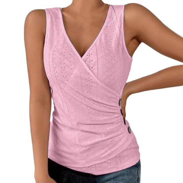Gibobby Camiseta de manga corta para mujer Camiseta suelta informal con cuello en V para mujer, blusa manga corta con estampado(Rojo,CH)