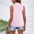 thumbnail image 5 of UDAUDU Women's Sleeveless Button Down Shirts Summer Blouses Casual Basic V Neck Tank Tops for Work Office Pink L, 5 of 6