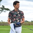 thumbnail image 4 of Salouo Colorful Tropical Leaves for Men's Short Sleeve Polo Shirts,Polo Shirts for Men Performance Short Sleeve Golf Shirt Athletic Casual Collared T-Shirt-Large, 4 of 8