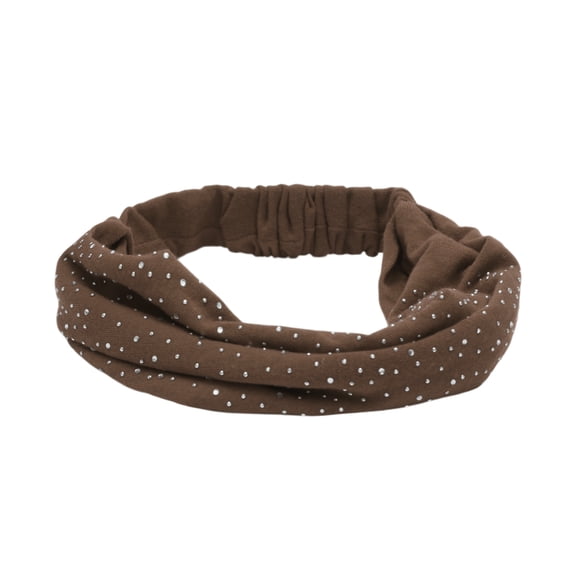 Unique Bargains 1 Pc Headband Wide Lace Design Hairband for Women Coffee Color