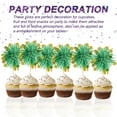 thumbnail image 3 of Firework Cupcake Toppers 50 Pcs Sparkle Tinsel Snow Cupcake Picks Birthday Party Graduation Wedding Foil Decor Cocktail Food Fruit Toothpicks Christmas Green, 3 of 7