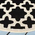 thumbnail image 5 of SAFAVIEH Courtyard Amanda Geometric Indoor/Outdoor Area Rug, Black/Beige, 4' x 4' Round, 5 of 11