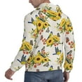 thumbnail image 6 of Naloa Bird Sunflowers Men's Casual Hooded Collar Drawstring Hoodies Pullover Sweatshirts Casual Long Sleeve Shirts-Medium, 6 of 7
