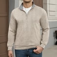 thumbnail image 2 of FEDTOSING Quarter Zip Pullover Sweater Men Vintage Fall V Neck Long Sleeve Polo Fleece Jacket, 2 of 7