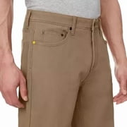 CAT Caterpillar Men's Fleece Lined Canvas Work Pants Straight Leg in Tan, Size 34x30