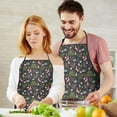thumbnail image 5 of Black Cartoon Unicorn Plant Pattern Apron-Garden Aprons for Women with Pockets-Cotton Linen Waterproof Kitchen Cooking Gardening Aprons Adjustable for Kitchen,Cooking,BBQ and Salon 33x27 Inch, 5 of 7