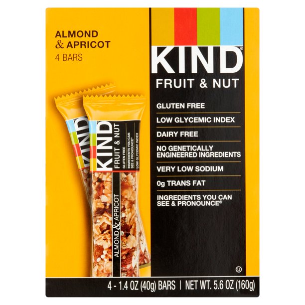 KIND Fruit & Nut Almond & Apricot Bars, 1.4 oz, 4 count