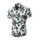 thumbnail image 3 of Camisas Oversize Hombre Top de camisa con estampado de solapa de manga corta informal de primavera y verano para hombre (White, 4XL), 3 of 4