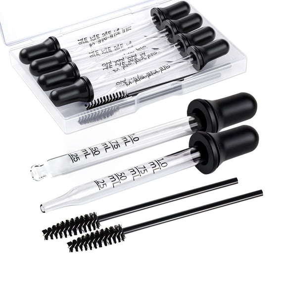 Lab Glass Dropper with Scale Marks, Straight Tip Rubber Head, Multipurpose for Essential Oils, EasyClean & Reusable