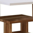 thumbnail image 2 of End Table with 2 Tier Shelves and Panel Legs, Brown and White - Saltoro Sherpi, 2 of 5