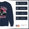 thumbnail image 6 of Just a Girl Who Loves Bigfoot Sweatshirt Sasquatch Fan Cryptid Cute Gift Vintage Sunset Wildlife Camping Crewneck, 6 of 7
